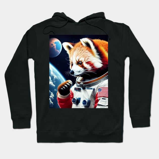 Red Panda Astronaut Hoodie by Pickledjo